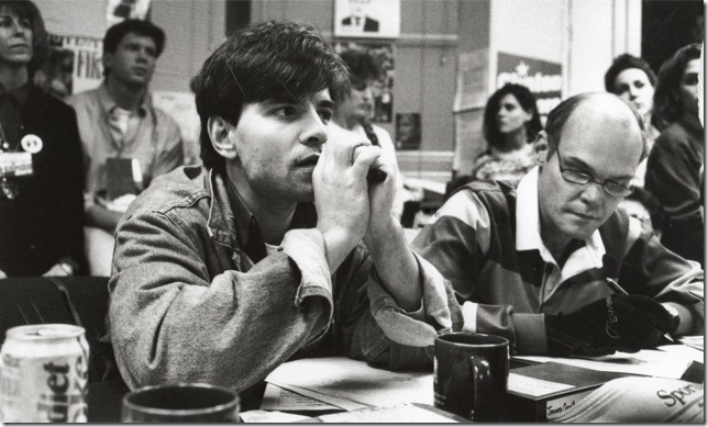 George Stephanopoulos and James Carville in The War Room (1993).