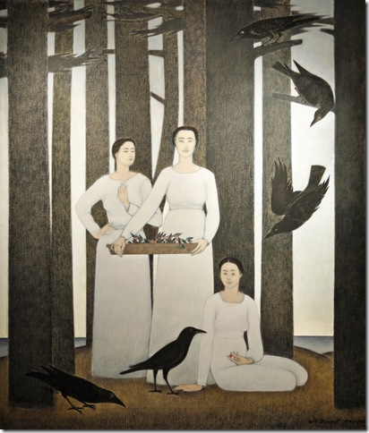 The Three Muses (1976-81), by Will Barnet.
