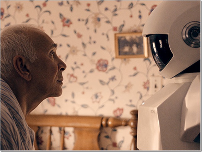 Frank Langella and friend in Robot and Frank. 