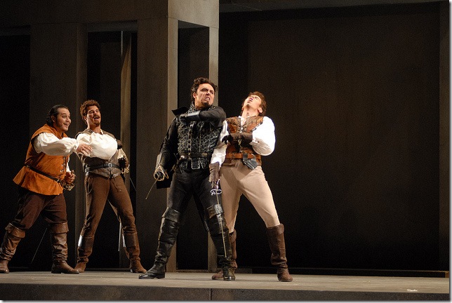 Tybalt (Daniel Shirley) stabs Mercutio (Jonathan G. Michie). (Photo by Gaston de Cardenas)
