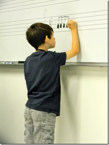 A student works on notation in one of the academy classes. (Photo by Chloe Elder)