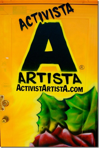 The ActivistArtistA gallery door. (Photo by Chloe Elder)