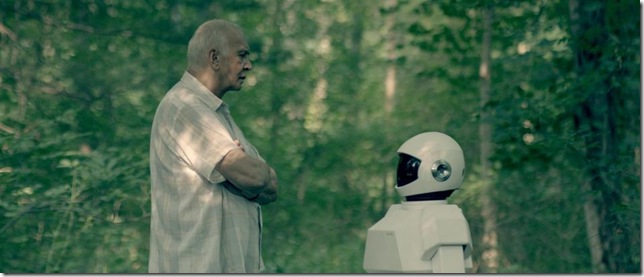 Frank Langella and friend (voiced by Peter Saarsgard) in Robot & Frank.