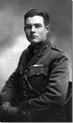 Ernest Hemingway in uniform, 1918.
