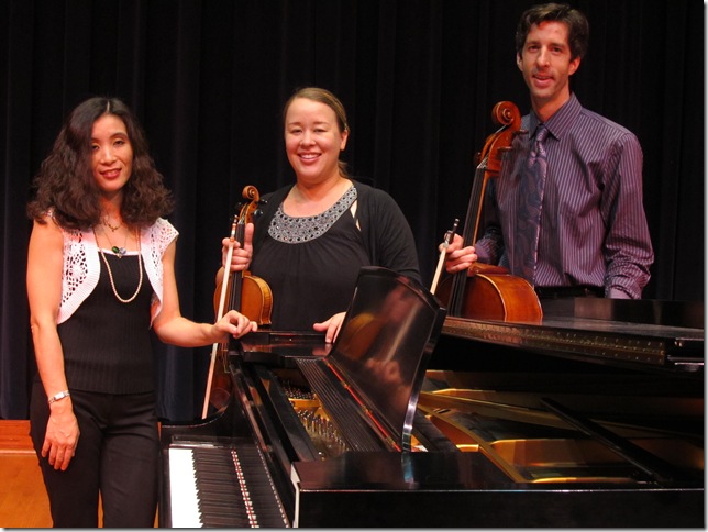 The Trillium Piano Trio, from left: Yoko Sata Kothari, Ruby Berland and Benjamin Salsbury.