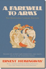 The new edition of A Farewell to Arms, with the original cover art.