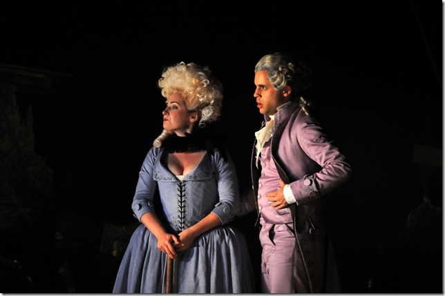 Alexis Bronkovic and Ryan Garbayo in Amadeus. (Photo by Alicia Donelan)