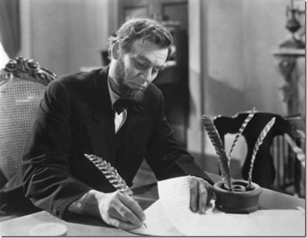 Walter Huston in Abraham Lincoln (1930).