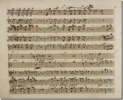 A page from Handel’s manuscript of the Hallelujah Chorus.