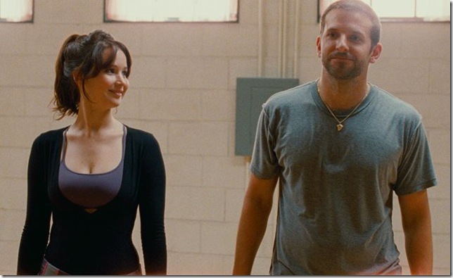Jennifer Lawrence and Bradley Cooper in Silver Linings Playbook.