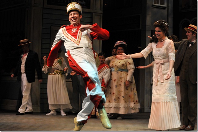 Matt Loehr as Harold Hill in The Music Man at the Maltz. (Photo by Alicia Donelan)