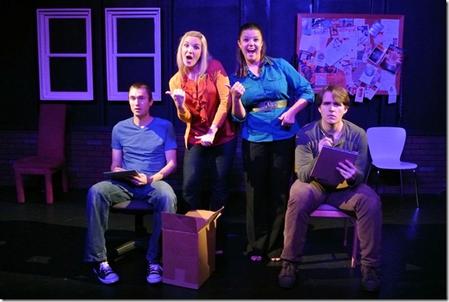 From left: Noah Levine, Sara Perry Greenberg, Kristina Johnson and Clay Cartland in [title of show].