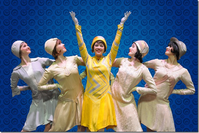 From left: Leslie Donna Flesner, Kelly Skidmore, Laurie Veldheer, Amy Van Norstrand and Carleigh Bettiol in Thoroughly Modern Millie, at the Maltz.