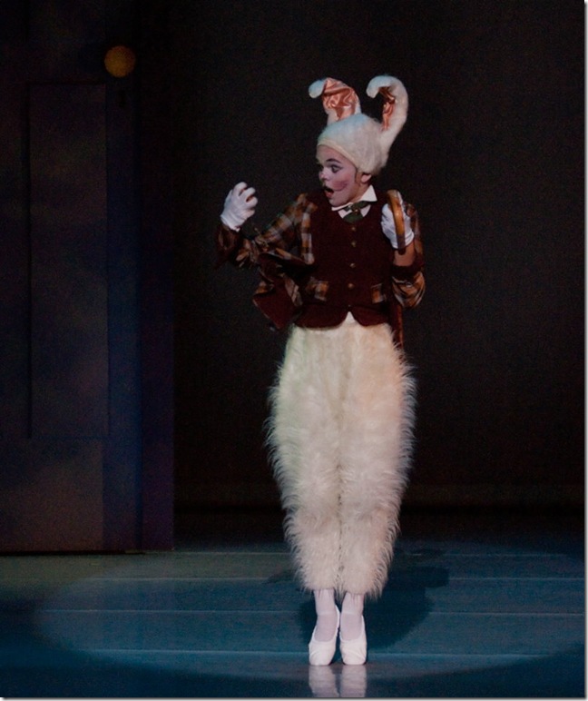 Millie Isiminger as the White Rabbit.