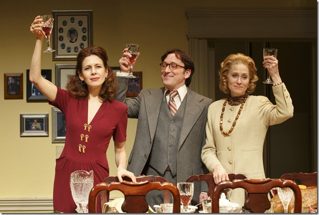 Jessica Hecht, Jeremy Shamos and Judith Light in The Assembled Parties. (Photo by Joan Marcus)