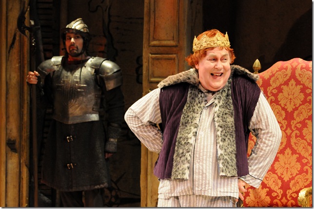 Jim Ballard (left) and Colin McPhillamy in Exit the King. (Photo by Alicia Donelan)