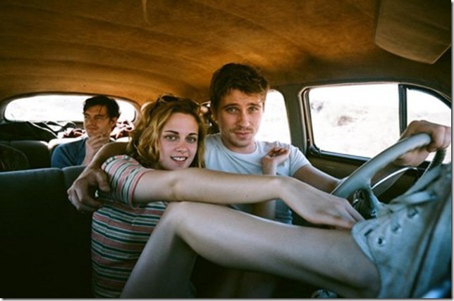 Sam Riley, Kristen Stewart and Garrett Hedlund in On the Road (2012).