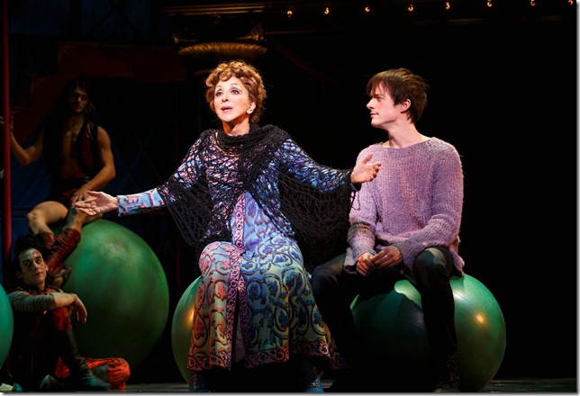 Andrea Martin and Matthew James Thomas in Pippin. (Photo by Joan Marcus)