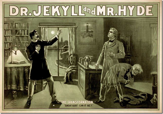 A poster for Robert Louis Stevenson’s The Strange Case ofDr. Jekyll and Mr. Hyde, c. 1886.