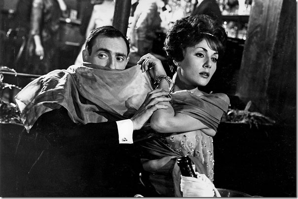 Pierre Étaix and France Arnel in The Suitor (1962).