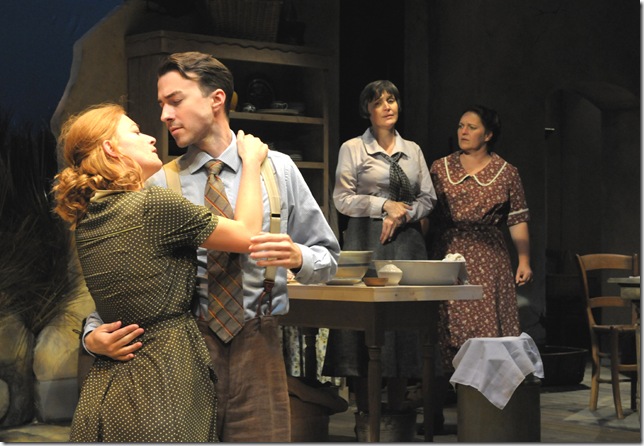 Gretchen Porro, Cliff Burgess, Julie Rowe and Meghan Moroney in Dancing at Lughnasa, at Palm Beach Dramaworks. (Photo by Alicia Donelan)