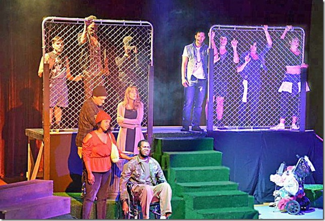The cast of The Sounds of Simon, at the Mizner Park Cultural Arts Center’s Studio Theatre. (Photo by Phil Hinton)