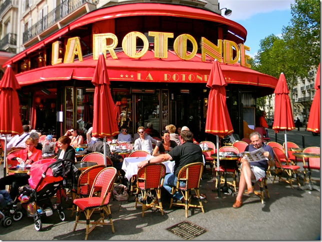 Outside at La Rotonde, Paris. (Photo by Chloe Elder)