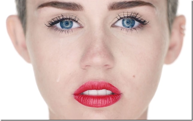 Miley Cyrus, in a still from Wrecking Ball.