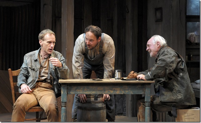 John Leonard Thompson, Brendan Titley and Dennis Creaghan in Of Mice and Men. (Photo by Alicia Donelan)