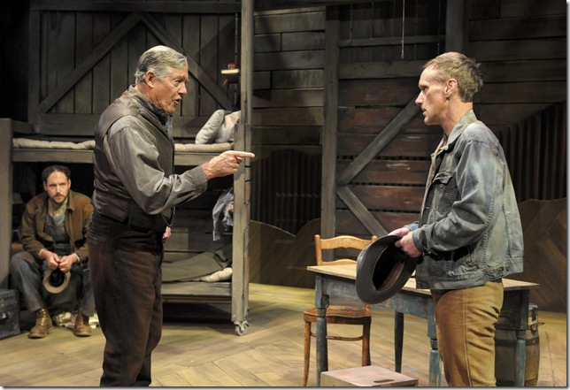 Brendan Titley, Frank Converse and John Leonard Thompson in Of Mice and Men. (Photo by Alicia Donelan)