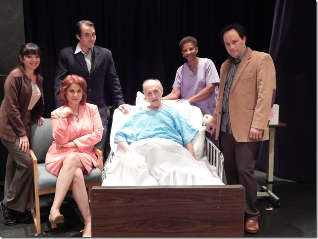 The cast of The Lyons, from left: Jacqueline Laggy, Jessica K. Peterson, Clay Cartland,   Kevin Reilly, Carolyn Johnson and Matthew Korinko. (Photo by Carol Kassie) 
