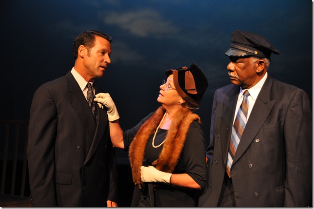 Kevin Finneran, Diane Gilch and Tony Thompson in ‘Driving Miss Daisy,’ at the Delray Beach Playhouse.