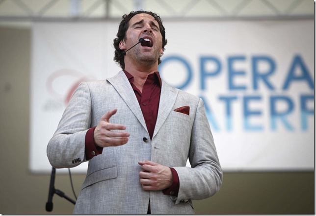 James Valenti sings at the Palm Beach Opera waterfront concert.