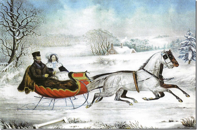 The Winter Road (c. 1855), by Otto Knirsch, for Currier and Ives.