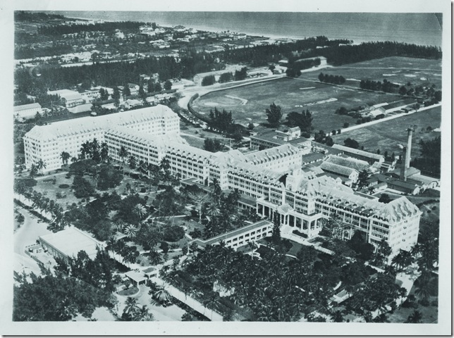 An aerial view of the Royal Poinciana Hotel, before 1928. (Courtesy Flagler Museum; © Henry Morrison Flagler Archives)