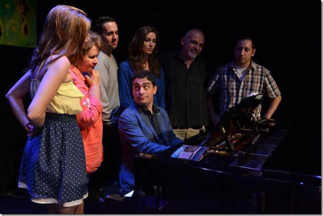 Daniel Maté and the cast of “The Longing and the Short of It.” (Photo by Amy Pasquantonio)