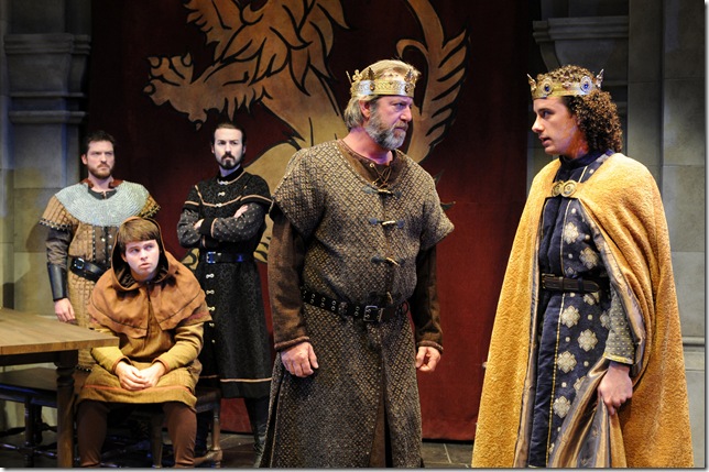 Chris Crawford, Justin Baldwin, Cliff Burgess, C. David Johnson and Pierre Tannous in The Lion in Winter. (Photo by Alicia Donelan)