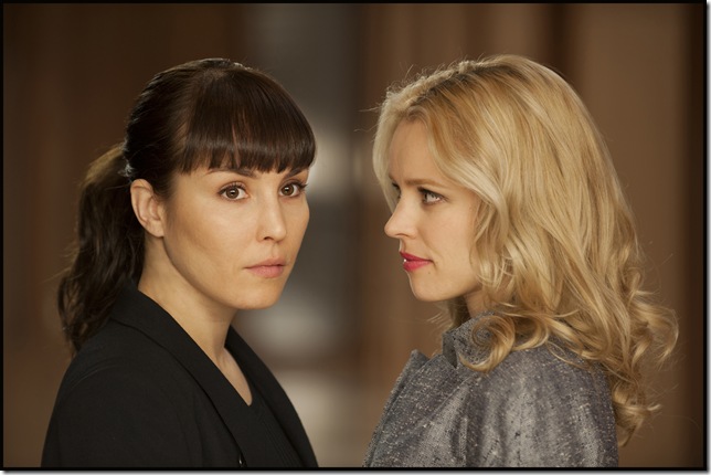 Noomi Rapace and Rachel McAdams in Passion (2013).