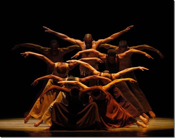The Alvin Ailey American Dance Theatre company in a scene from Ailey’s “Revelations.” (Photo by Andrew Eccles)