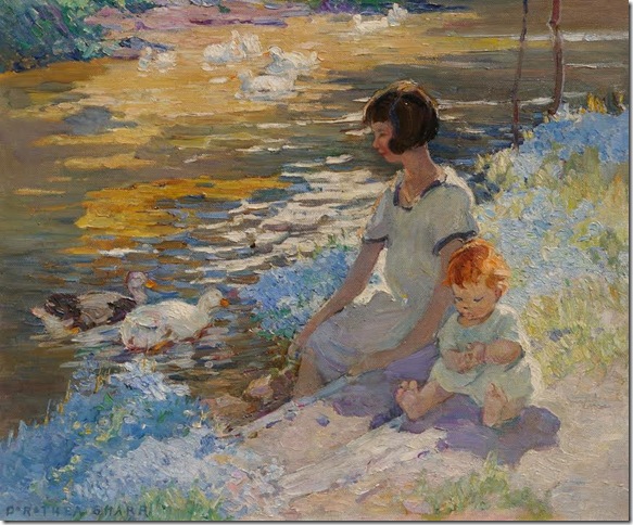 The Baby and the Blue Forget-Me-Nots, by Dorothea Sharp (1874-1955).