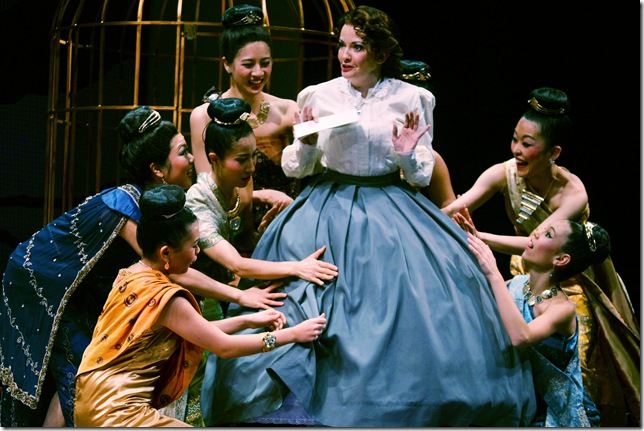 Michele Ragusa and the ladies of the court, in The King and I. (Photo by Janie Willison)