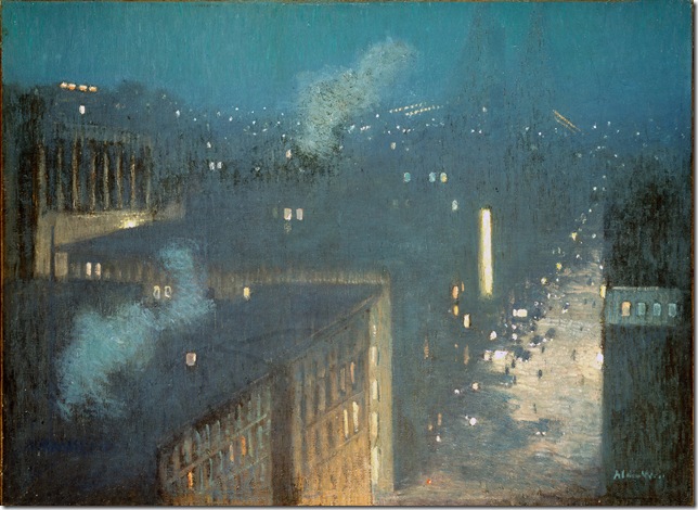 The Bridge: Nocturne (1910), by Julian Alden Weir.