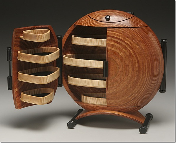 A wooden cabinet by Ray Jones (North Carolina).