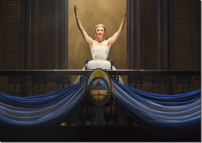 Caroline Bowman as Eva Peron in the touring company of Evita. (Photo by Richard Termine)