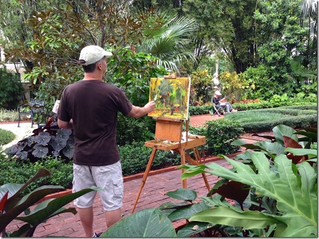 Brennan King does his Monet thing at the Society of the Four Arts. (Photo by Ralph Papa)