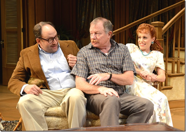 Gregg Weiner, Rob Donohoe and Margery Lowe in a scene from “Dividing the Estate.” (Photo by Alicia Donelan)