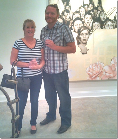Mary Ellen Badugone and Tom McMahon of Pompano Beach visit the Bailey Contemporary Arts building soft opening in Pompano on Wednesday. (PBAP photo)