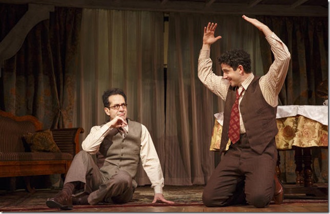 Tony Shalhoub and Santino Fontana in Act One. (Photo by Joan Marcus)