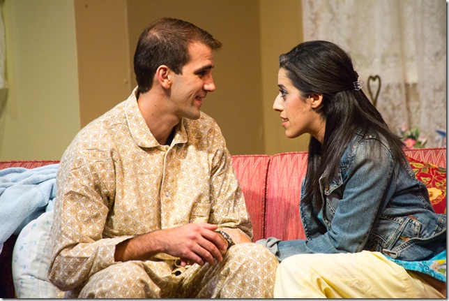 Stephen Kaiser and Abby Perkins in “Over the River and Through the Woods” at Broward Stage Door. (Photo by George Wentzler)