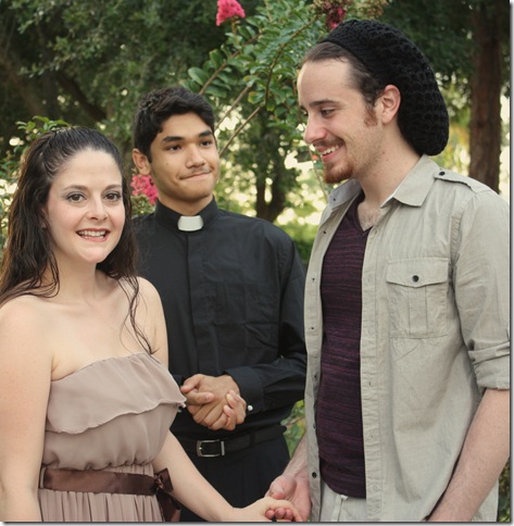 Kelly Ainsworth, Michael Burgos and Pierre Tannous in “Much Ado About Nothing.” (Photo by Brittany Shearin)